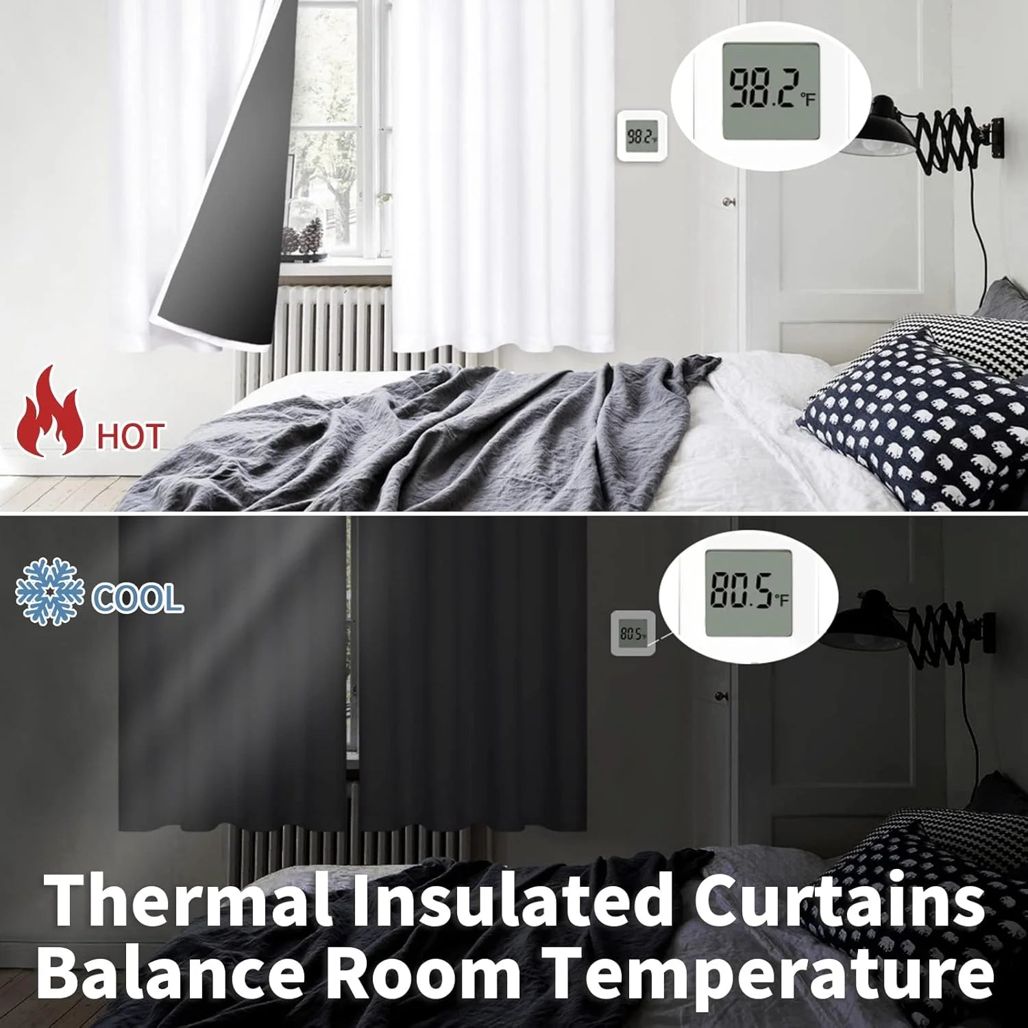 The Parda - 100% Blackout Curtain , Premium White Blackout Curtain With Black Lining at Back , Pack of 1 Curtain