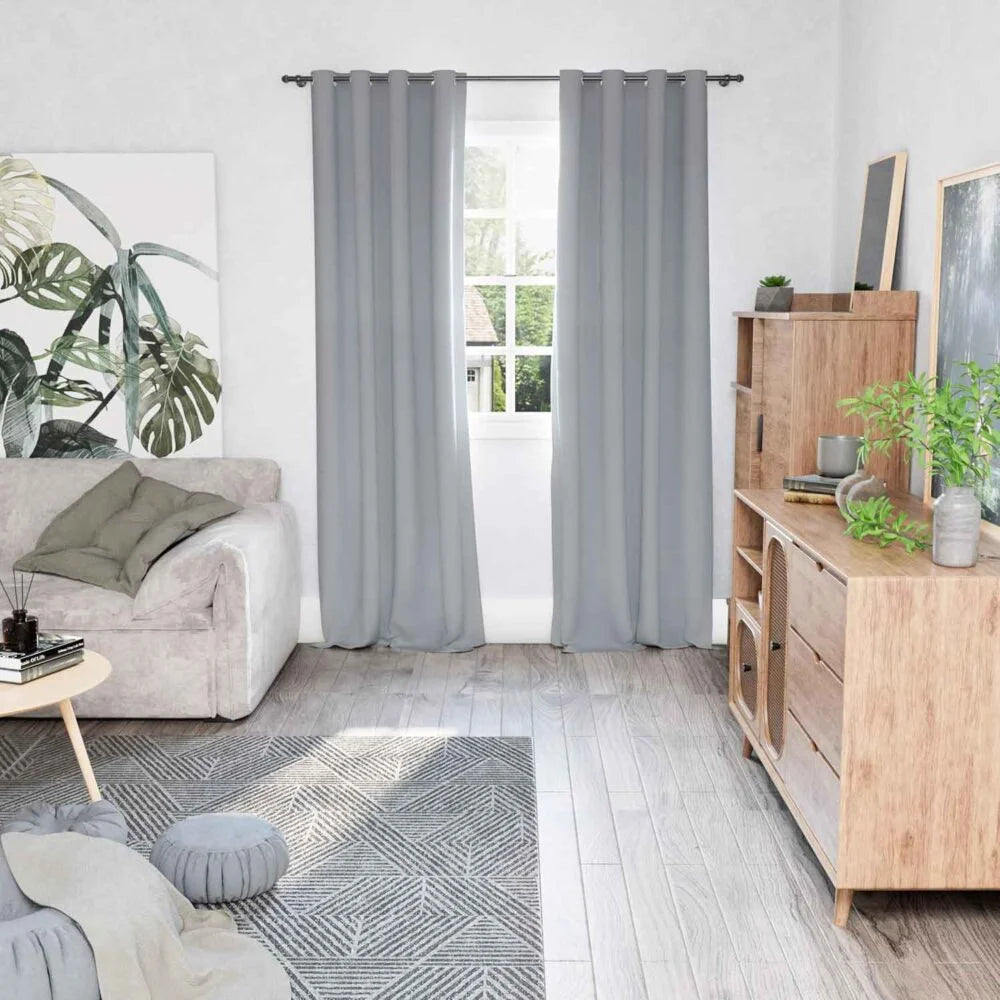 The Parda - 100% Blackout Curtain , Premium Light Grey Blackout Curtain With White Lining at Back , Pack of 1 Curtain