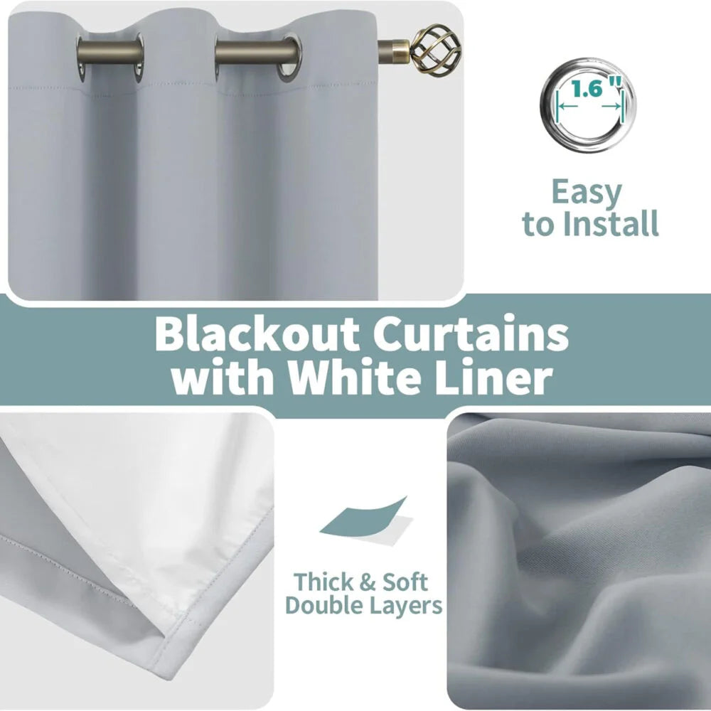 The Parda - 100% Blackout Curtain , Premium Light Grey Blackout Curtain With White Lining at Back , Pack of 1 Curtain