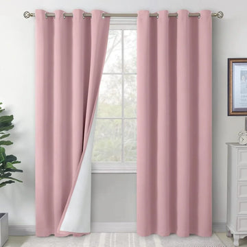 The Parda - 100% Blackout Curtain , Premium Pink Blackout Curtain With White Lining at Back , Pack of 1 Curtain