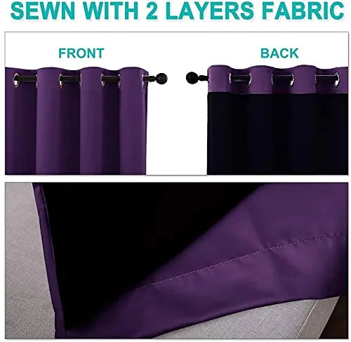 The Parda - 100% Blackout Curtain , Premium Purple Blackout Curtain With Black Lining at Back , Pack of 1 Curtain
