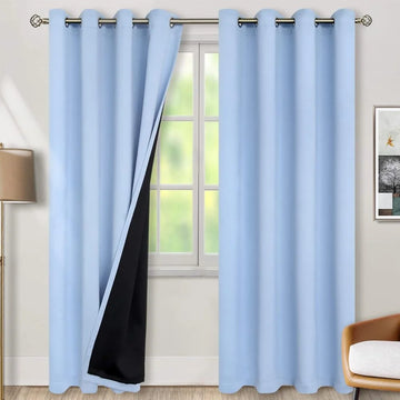 The Parda - 100% Blackout Curtain , Premium Spa Blue Blackout Curtain With Black Lining at Back , Pack of 1 Curtain