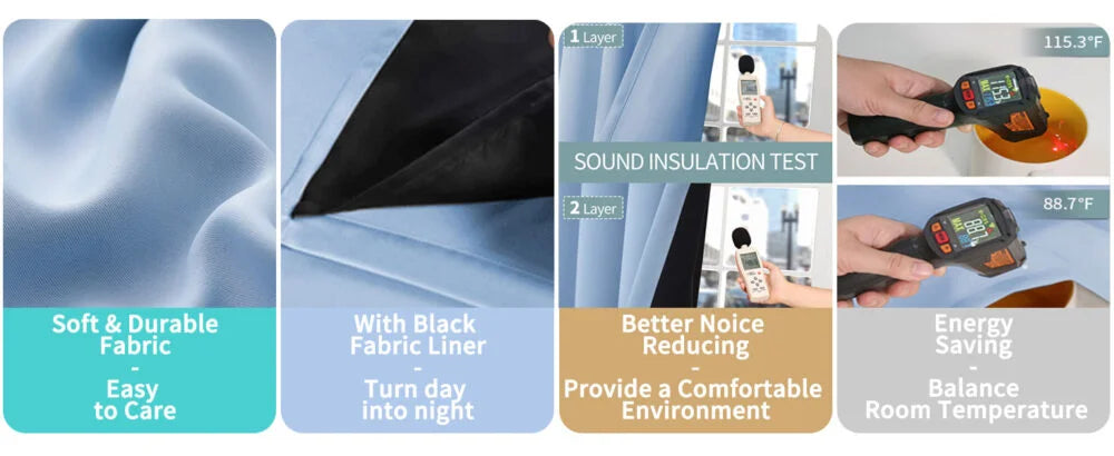 The Parda - 100% Blackout Curtain , Premium Spa Blue Blackout Curtain With Black Lining at Back , Pack of 1 Curtain