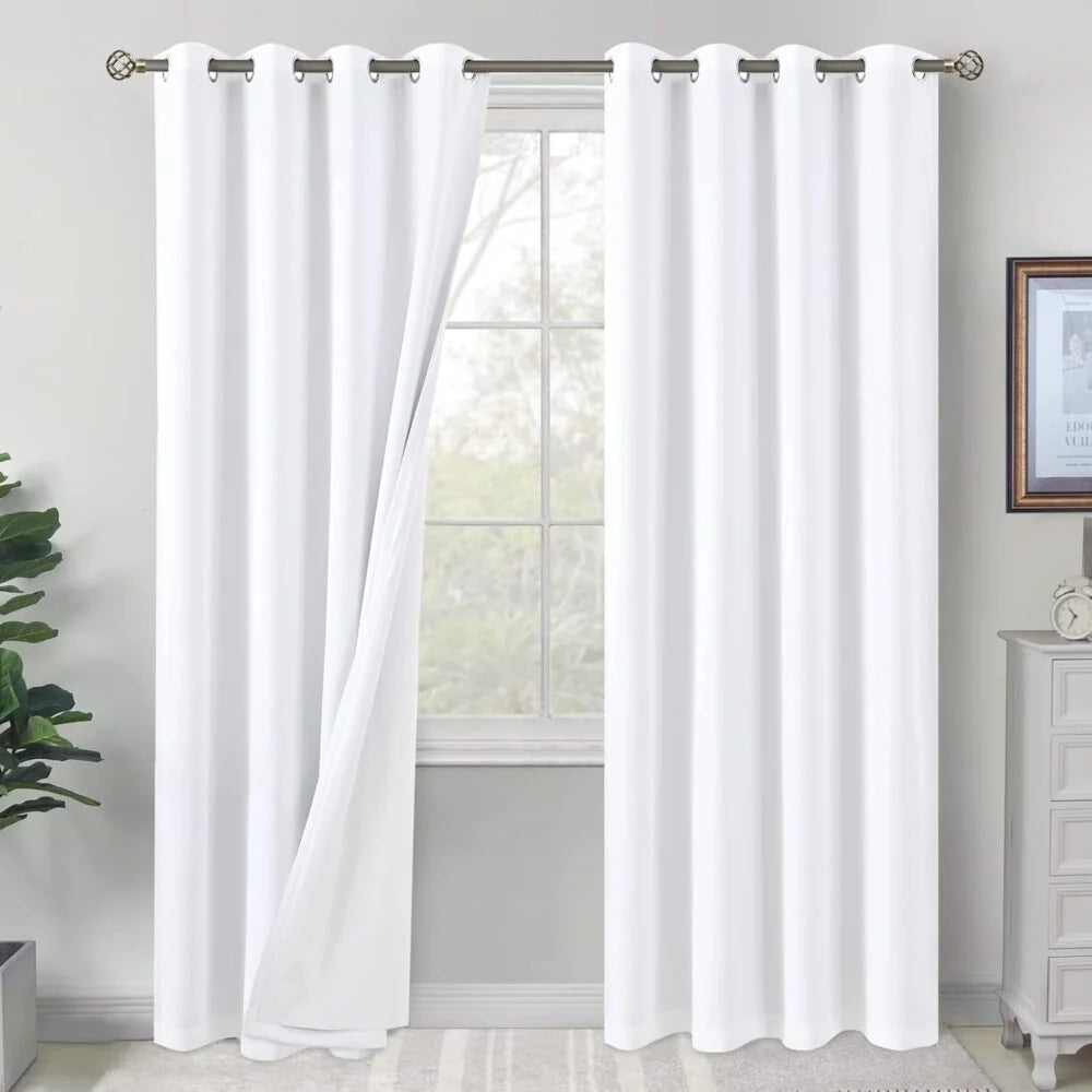 The Parda - 100% Blackout Curtain , Premium White Blackout Curtain With White Lining at Back , Pack of 1 Curtain