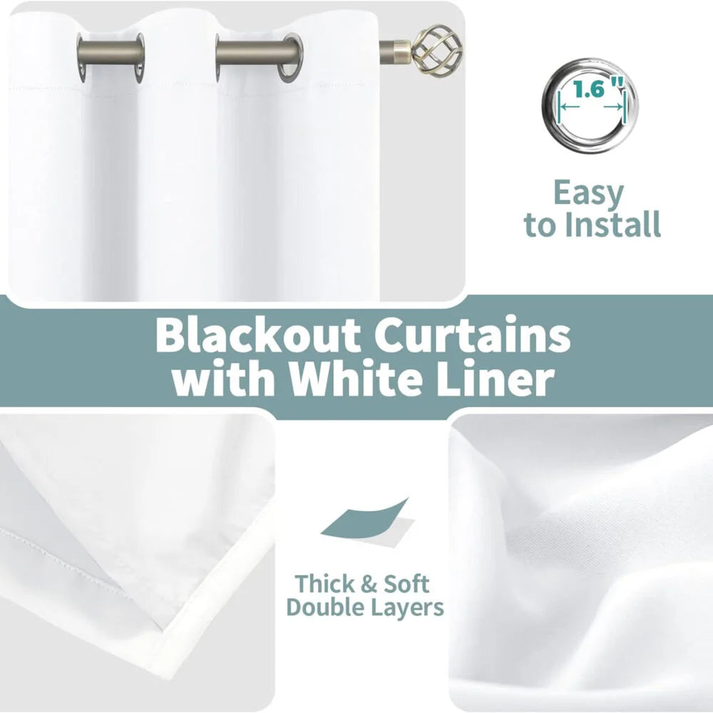 The Parda - 100% Blackout Curtain , Premium White Blackout Curtain With White Lining at Back , Pack of 1 Curtain