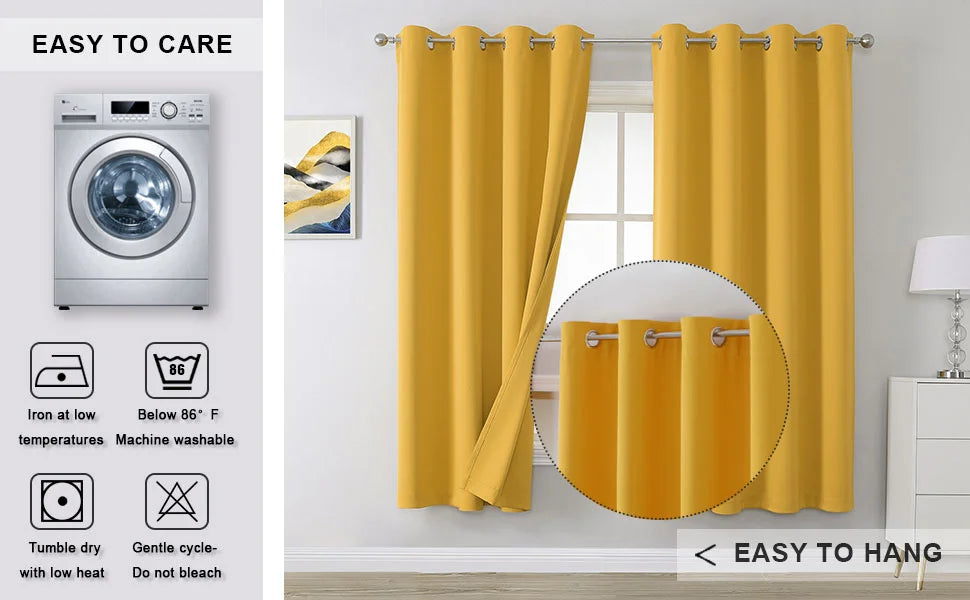 The Parda – 85% Blackout Curtain , Premium Gold Yellow Room Darkening Curtains , Pack of 1 Curtain