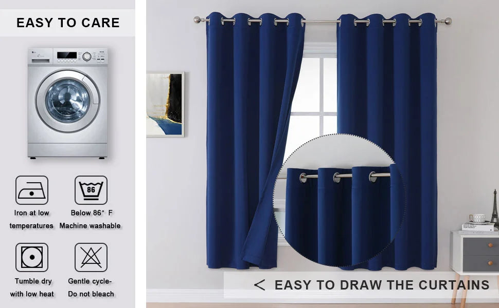 The Parda – 85% Blackout Curtain , Premium Navy Blue Room Darkening Curtains , Pack of 1 Curtain